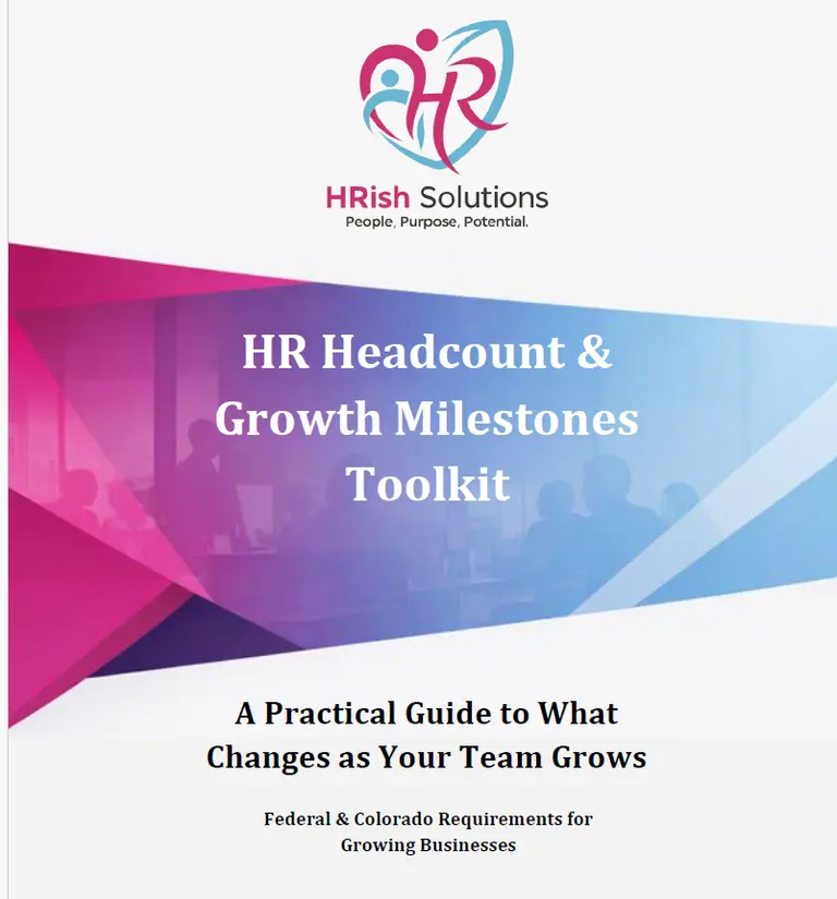 Cover of the HRish Solutions HR Headcount & Growth Milestones Toolkit, a guide to what changes as your team grows.